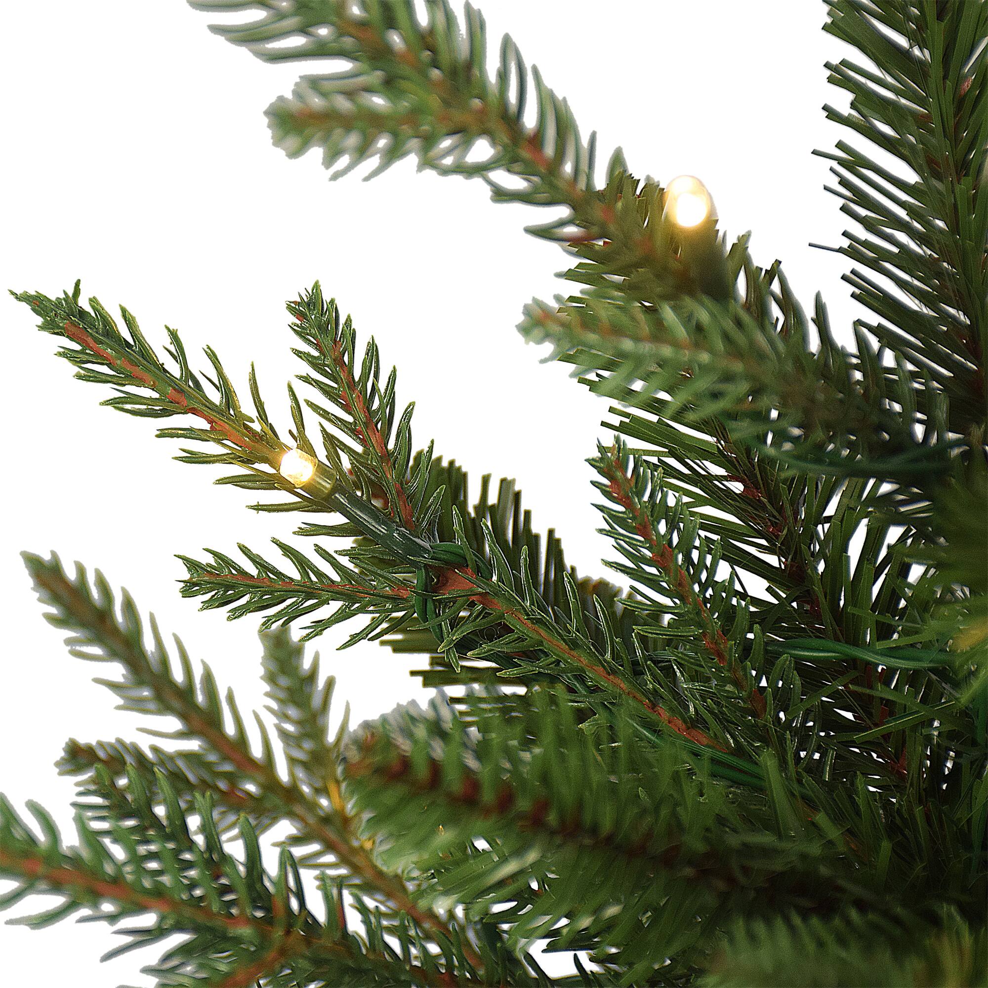 6 Pack: 2ft. Pre-Lit Artificial Christmas Tree in Stump Planter, Warm White LED Lights